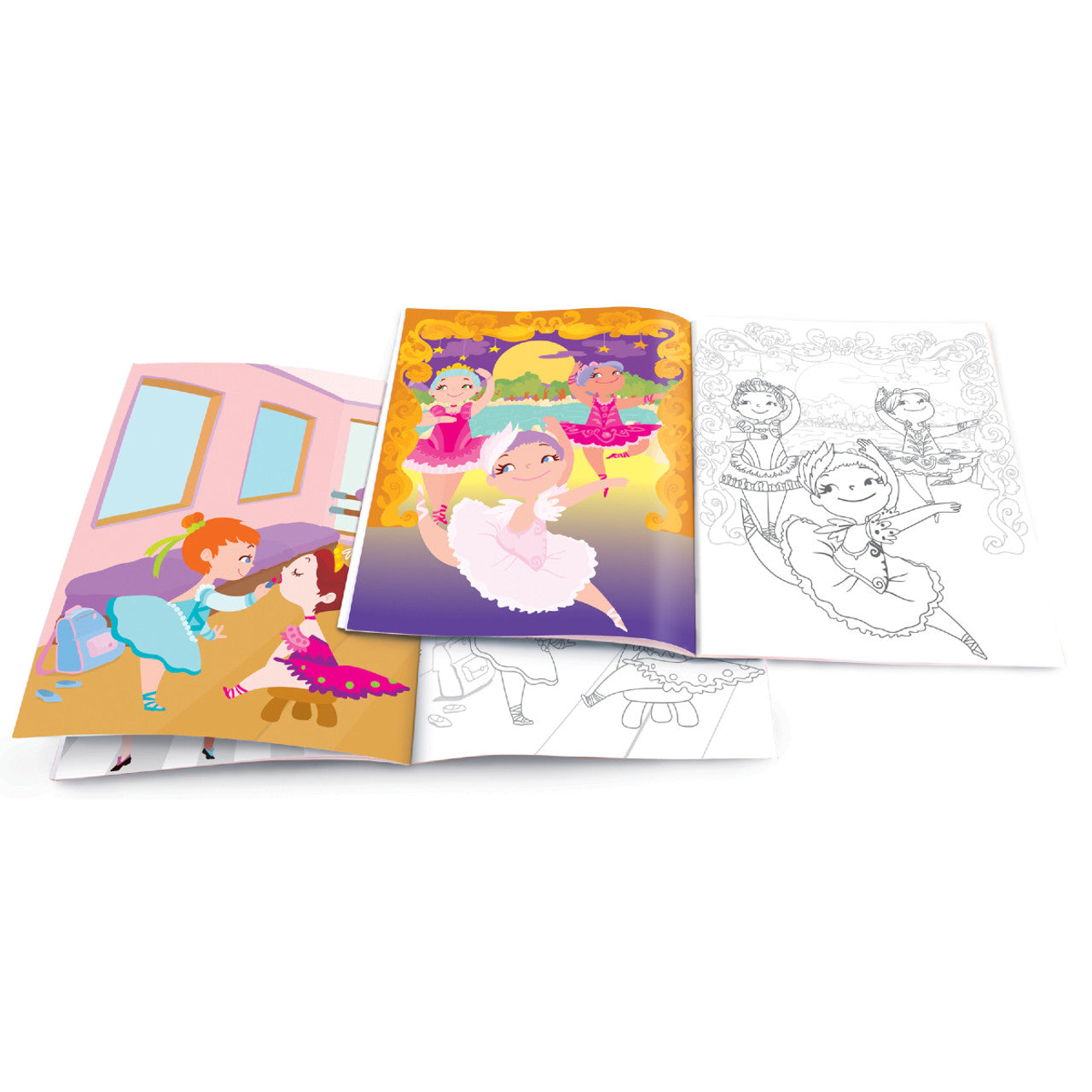 Dry Erase Coloring Book with Resuable Stickers- Pretty Ballerina