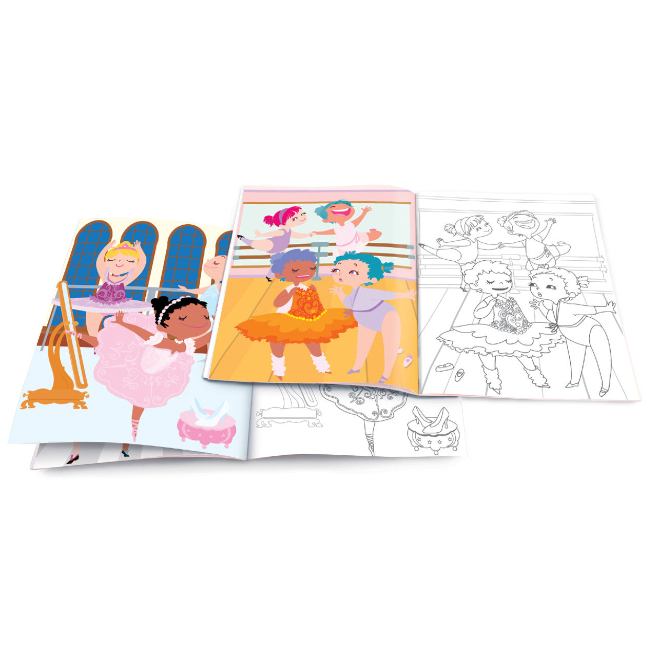 Dry Erase Coloring Book with Resuable Stickers- Pretty Ballerina