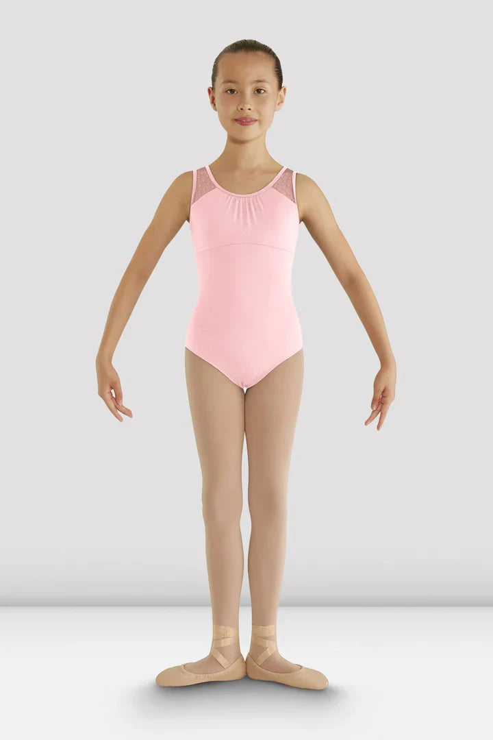 Girls Miame Heart Mesh Leotard (Candy Pink)