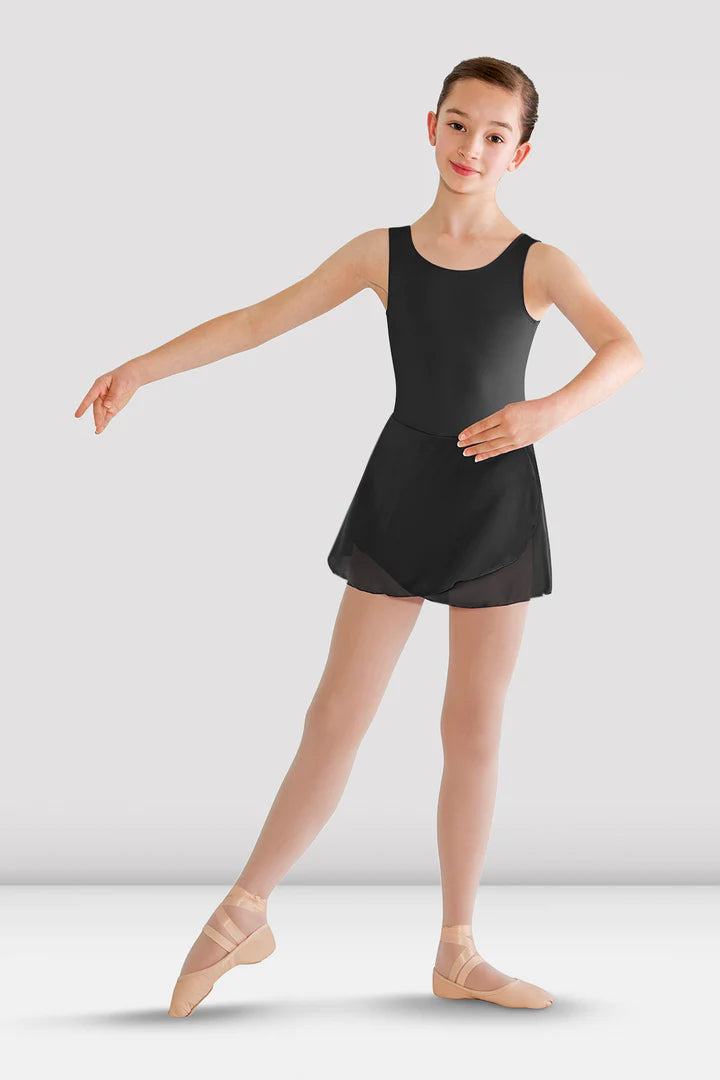 Girls Riya Skirted Tank Leotard (Black)