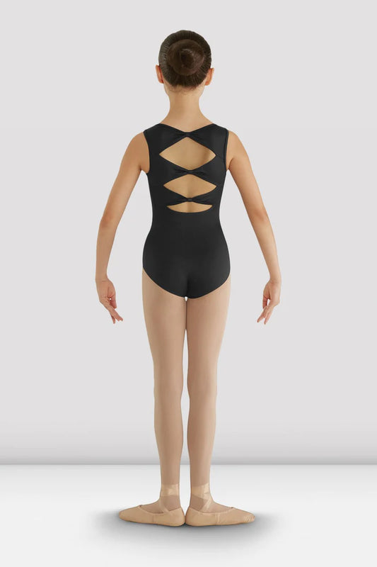 Girls Gladiolus Diamond Back Leotard (Black)